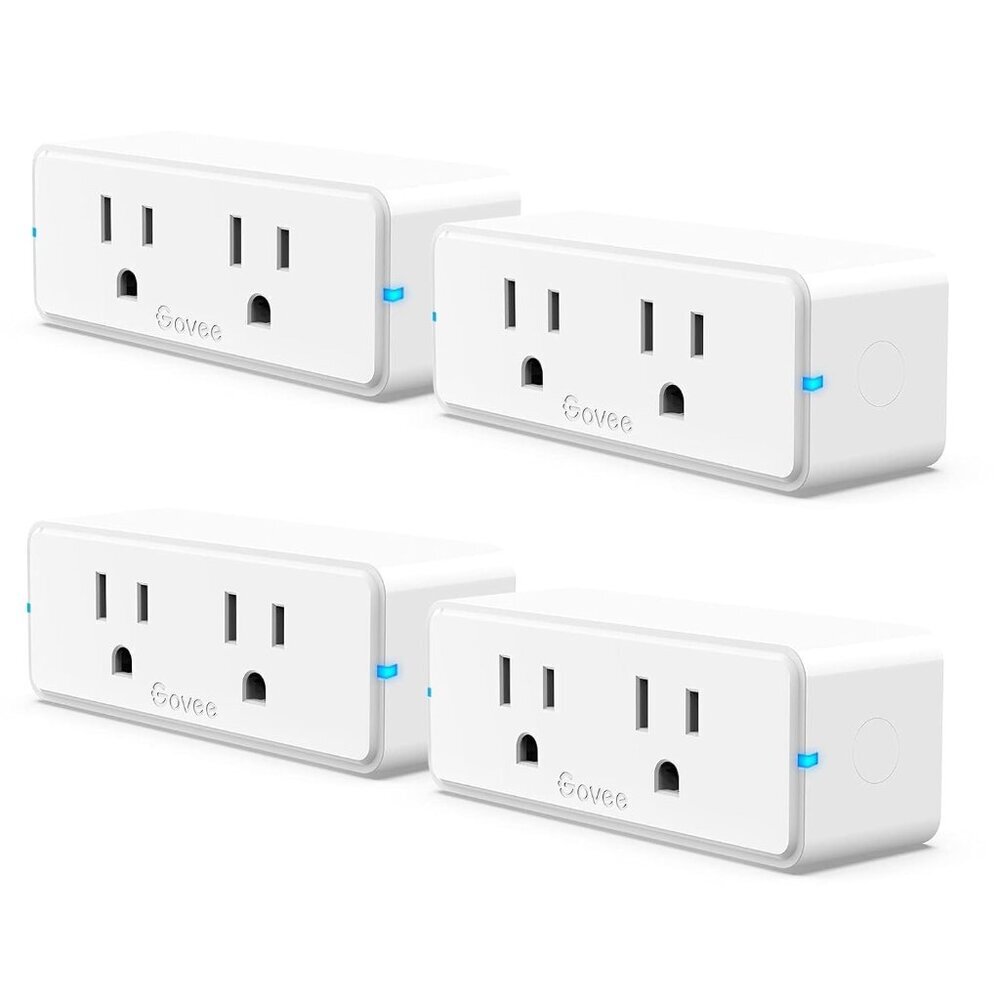 Dual Smart Plug 4 Pack, 15A WiFi Bluetooth Outlet, Work with Alexa and Google As